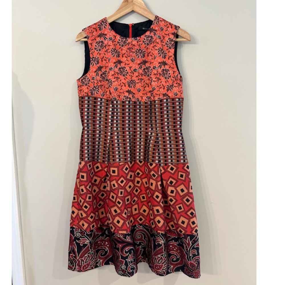 ETRO red and orange dress, size EU 46. Like new condition